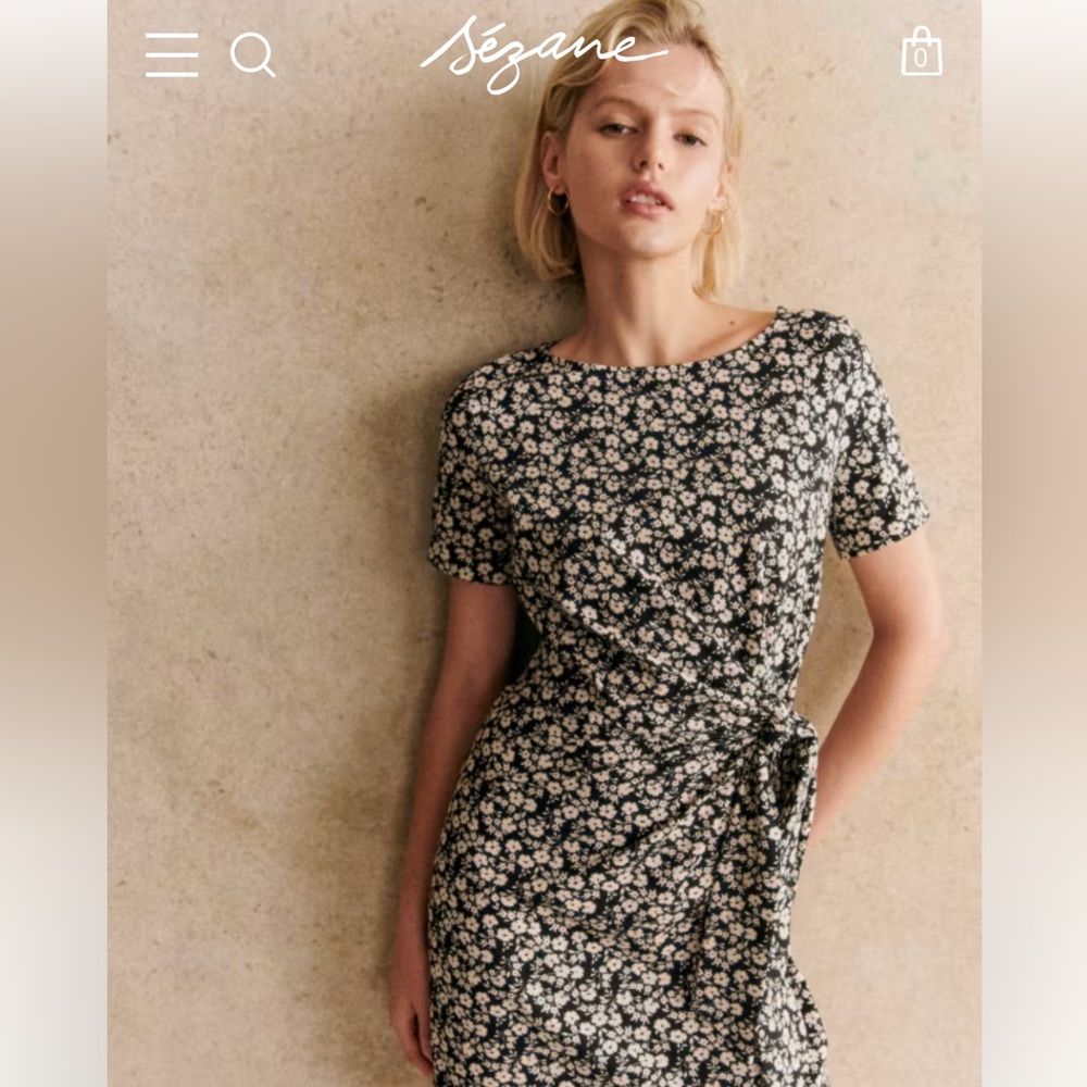 Sezane Pippa Short Dress Madison Print Size Small - Picture 2 of 7